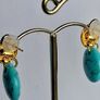Gold & Turquoise Coin Candy Drop Earrings Image 6