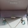 Vintage Sterling Silver Blue Cut Crystal Pendant Necklace And Earrings  Length 18,5" - 4,78g Image 3