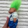 Vintage Green Hair Troll In Shirt Blue Dungarees Used Please look at the pictures Image 6