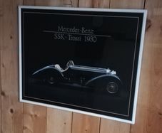 Mercedes Benz vintage Ssk TROSSI 1930 wall framed picture