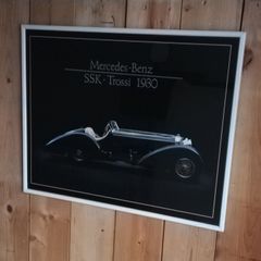 Mercedes Benz vintage Ssk TROSSI 1930 wall framed picture