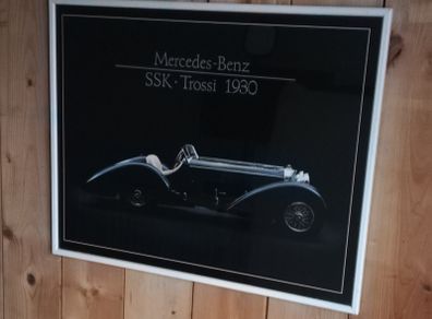 Mercedes Benz vintage Ssk TROSSI 1930 wall framed picture