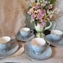 Vintage Arklow Pottery "Belvedere Grey" Demitasse Cups and Saucers Image 2
