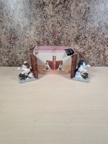 Vintage Puppy Dog bookends the Academy collection hand painted BRAND NEW heavy ceramic man's best friend