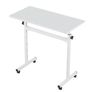 Standing Desk, Adjustable Height Mobile Stand Up Desk with Lockable Casters, 810 x 410 mm Small Computer Sit Stand Rolling Workstation with Hook, 25 kg Desktop Capacity, for Home Office, White Image 9
