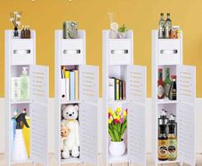 Toilet Paper Holder Stand, Toilet Storage  for Bathroom, Slim Corner Shelf for Small Space