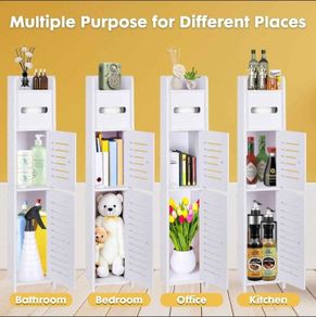 Toilet Paper Holder Stand, Toilet Storage  for Bathroom, Slim Corner Shelf for Small Space