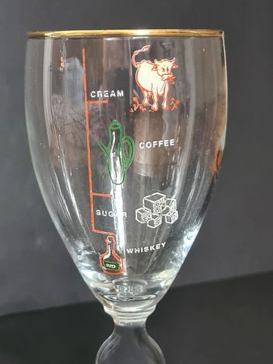 Vintage Irish Coffee Glasses Set of 2 Gold Rim Retro Whiskey Coffee Glassware