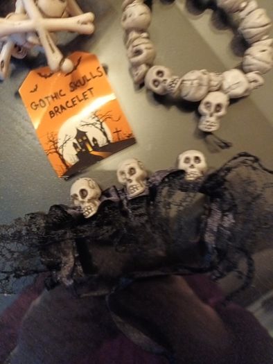 3 halloween skull bracelets