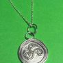 Sterling silver Triskele pendant with 18 inch chain. Image 3