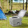 10L Portable Travel Toilet Outdoor Camping Picnic with 2 Detachable Tanks & Push-button Operation, Grey Image 2