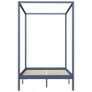 Canopy Bed Frame Grey Solid Pine Wood 120x200 cm Image 4