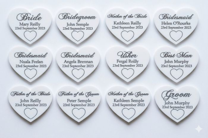 Wedding Table Place Names - Wooden Hearts Qty 5
