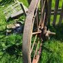 antique vintage metal spoked wheel Image 5