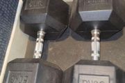 50kg Rubber Hex Dumbells