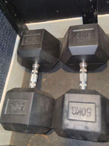 50kg Rubber Hex Dumbells