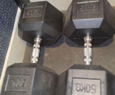 50kg Rubber Hex Dumbells