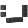 4 Piece TV Cabinet Set Grey Chipboard Image 4