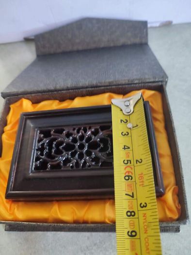 Ebony Wood Small Trinket Box inside presentation box engraved business school shenzhen university.