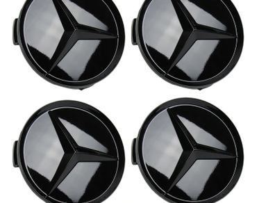4pcs Gloss AMG Black 75mm Car Allow Wheel Center Hub Cap Cover For Mercedes Benz B W205 W204 W212 W221 Accessories