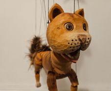 Wild Cat Czech Handmade Wooden Marionette