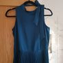 Closet London multi tie ink navy half pleated dress 10 occasion wedding Image 4
