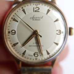 ACCURIST - Vintage 9ct Solid Gold Mechanical Wristwatch, Circa 1960s WORKS WELL