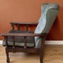 Elegant Grey Tufted Accent Armchair | High Back & Solid Wood Frame Image 3