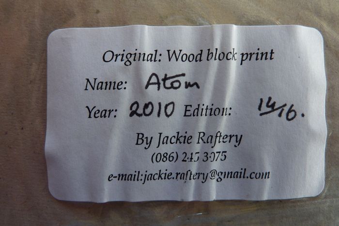 Wood block print by Jackie Raftery