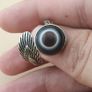 Lot Of 2 Vintage Suliemani Eye Agate Brass Rings Image 6