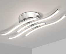LED Ceiling Light, Modern Ceiling Design Curved Ceiling Lights, 24W LED Light Fitting with 4 Built-in LED Boards Natural White 4000K for Living Room, Bedroom, Kitchen, Hallway and Office