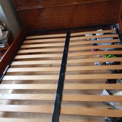 Antique wooden double bed frame