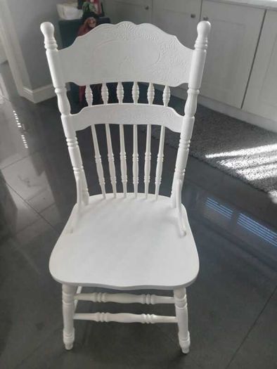 Wooden dining chair - painted white