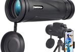 Monocular Telescope, HD 12 x 50 Telescope Monocular, Waterproof Monocular Telescope with Smartphone Adapter Tripod, for Bird Watching, Hunting, Hiking, Sightseeing, Concert Ball Game