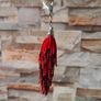 Red and Black Tribal Seed Bead Handmade Keyring Image 4