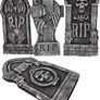 Set of 4 Tombstones Travestone - Grave Headstones Rip Halloween Party Polystyrene Decorations Prop Graveyard Image 3