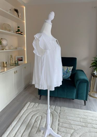 Ladies White Cotton Broderie Blouse from GAP