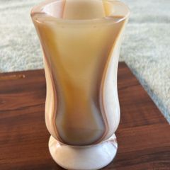 Small Vintage Carved Stone Bud Vase