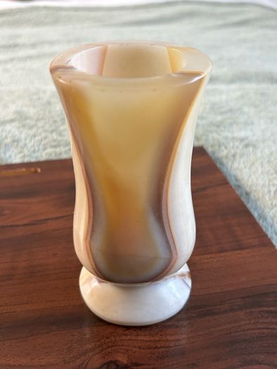 Small Vintage Carved Stone Bud Vase