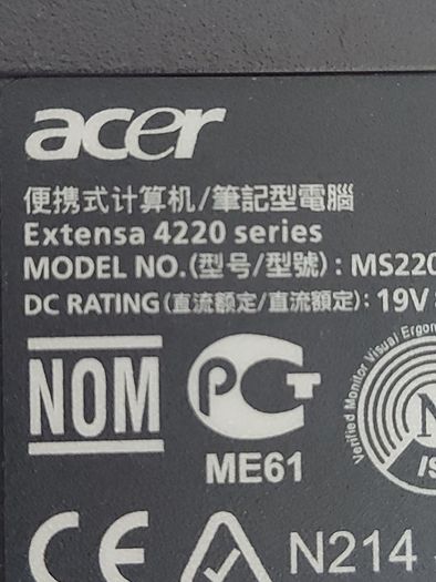 ACER EXTENZA 4220, Vintage, Intel Celeron CPU 530, 1.73GHZ, 32bit, 512mb Ram, 65GB HDD, Windows 7,  Firefox, Opera, Chrome and VLC