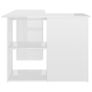 Corner Desk High Gloss White 145x100x76 cm Chipboard Image 7