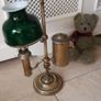 Elegant Victorian Adjustable Brass Student Lamp with Racing Green Ceramic Shade Image 7