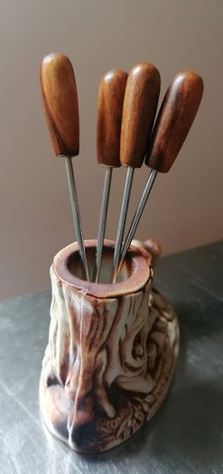 Jolly Swagman Pottery Cocktail Fork Holder