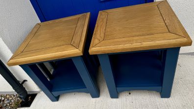 2 Marine Blue Lamp tables Ex display