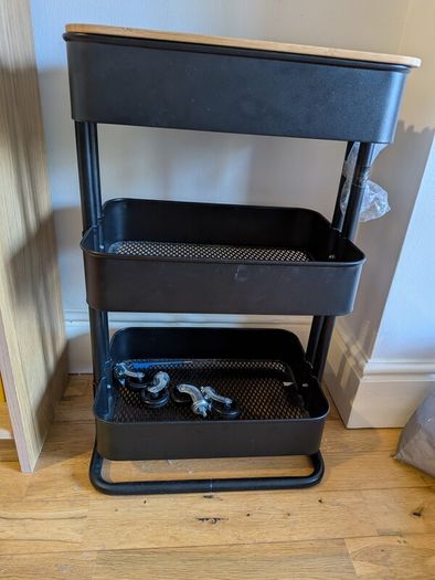 IKEA RAASKOG Trolley on Wheels in Black