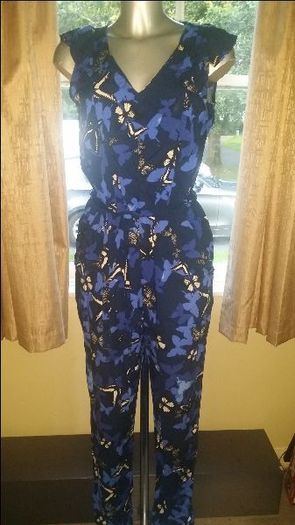 Brand new Redherring Navy Jumpsuit Butterflies pattern size UK10EUR38 Postage included