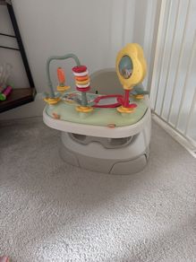 Bug 3-in-1 Floor & Booster Seat with Activity Tray - Pebble Grey