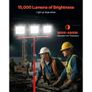 15000 Lumens, Three-Head Portable Camping Light with Individual Switch, Tripod Stand, 3.3 m Power Cord, for Indoor Outdoor Job Site Construction, IP65 Waterproof Image 2