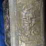 Large Vintage Slanted Brass Log Box or Turf Storage Chest Image 8