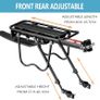 Rear bike rack,50KG Capacity Solid Bearings Bike Cargo Rack w/Fender & Large Size Reflective,Quick Release Mountain Road Bicycle Rear Racks,Universal Bike Luggage Touring Carrier Rack Image 6